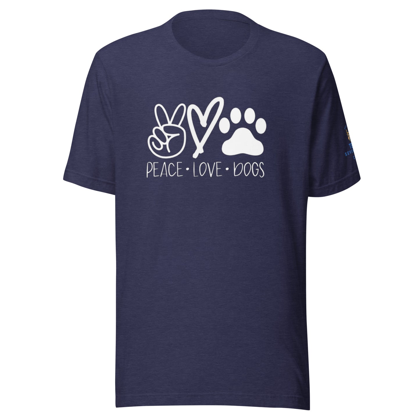 Peace, Love, Dogs Unisex t-shirt